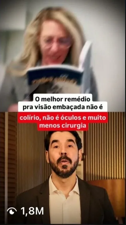 Vídeo de oftalmologista sobre visão embaçada com 1,8 milhão de visualizações
